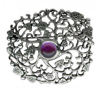 Broche Vigne  argent et pierre