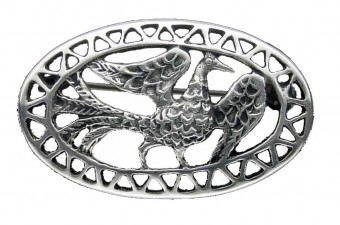 Broche Ovale Oiseau