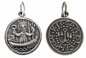 Pendentif Gradlon En Barque Ø 20 Mm en argent