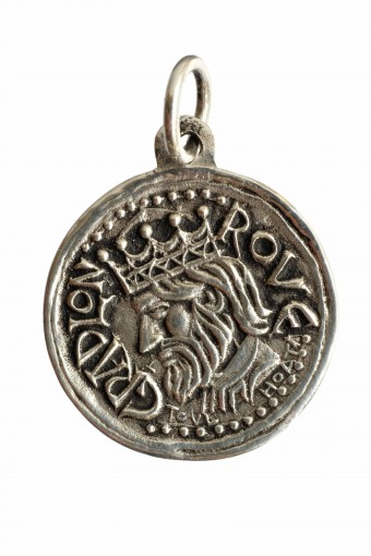 Pendentif Gradlon Profil (Is V°) Ø 25 Mm en argent