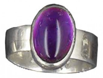 Bague Petite Pierre Ovale  (ouverte)