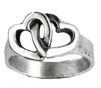 Bague 2 Cœurs Enlacés