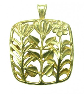 Broche Carrée 3 Fleurs (Mixte Pend.)