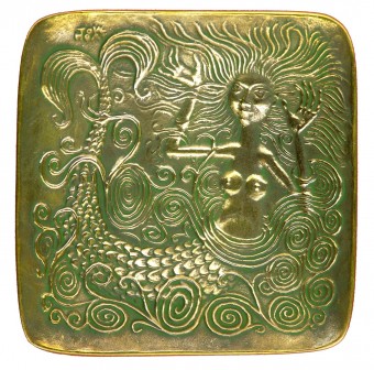 Coupelle Sirène Carrée En Bronze